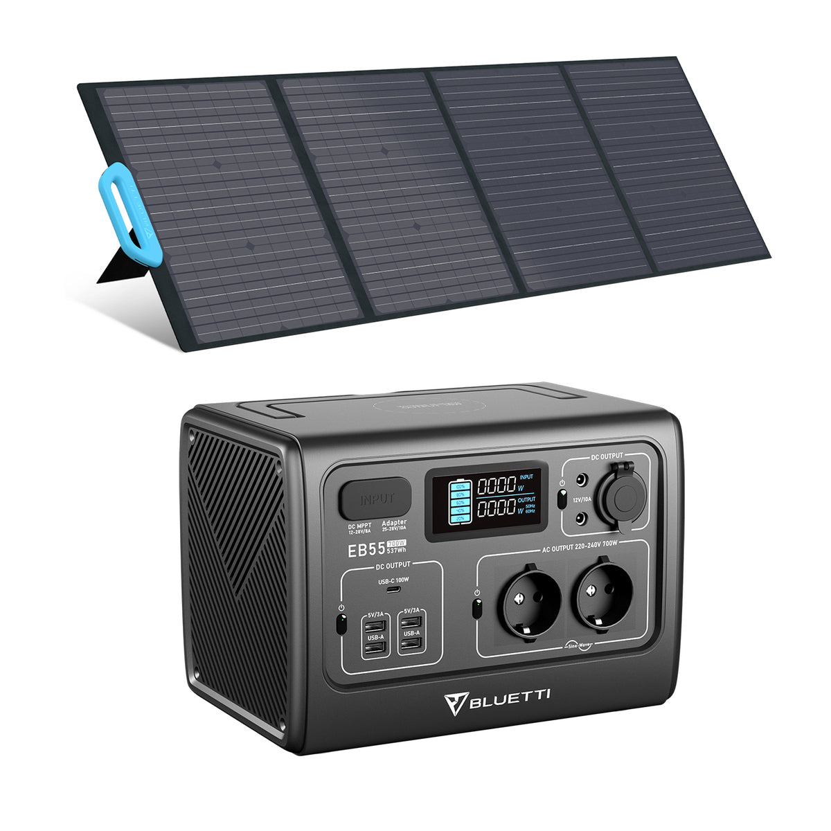 BLUETTI EB55 + PV120D 태양광 패널 세트