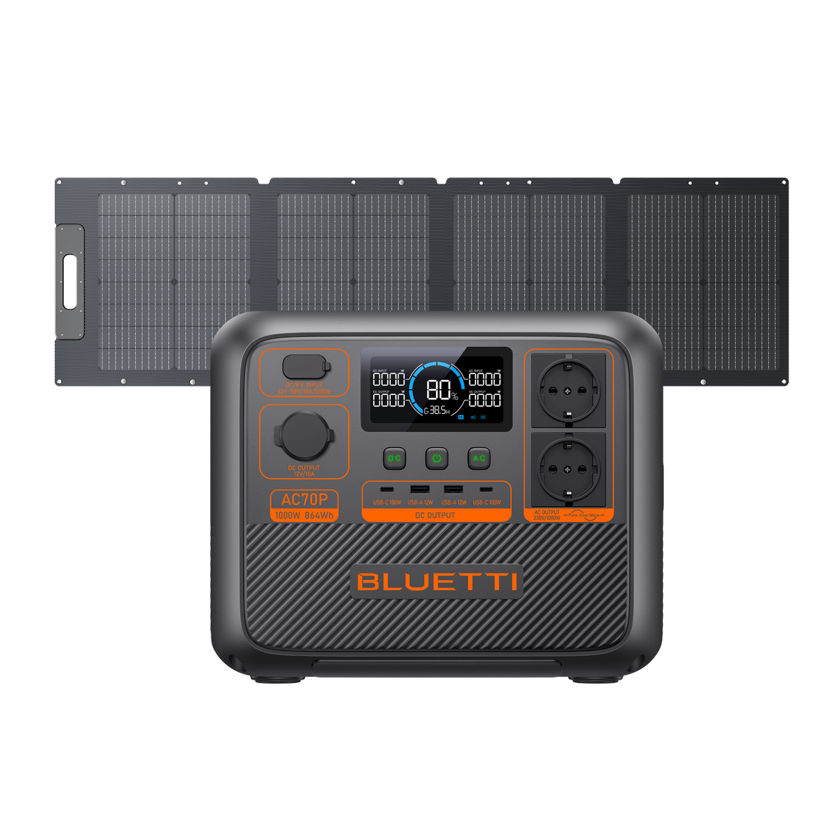 BLUETTI AC70P+120W | 1000W 864Wh 120W태양광 패널 세트