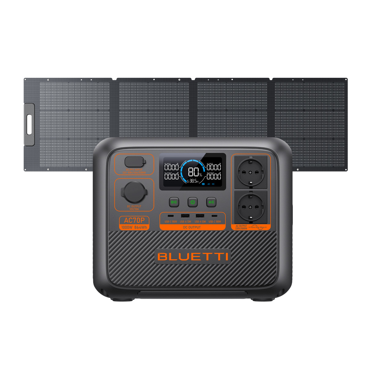 BLUETTI AC70P+2*200W | 1000W 864Wh 200W태양광 패널 세트