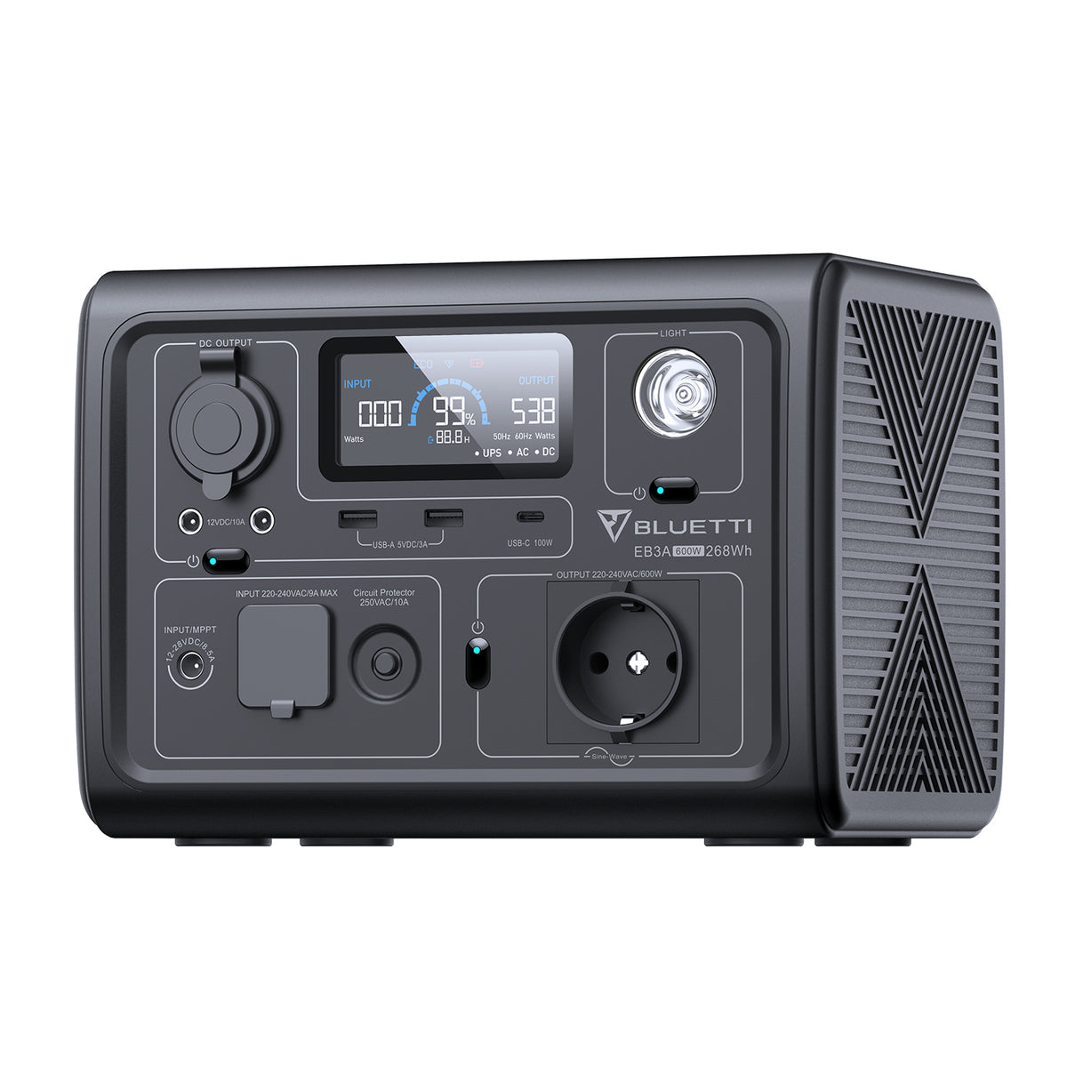 BLUETTI EB3A 휴대용 파워뱅크| 600W 268Wh