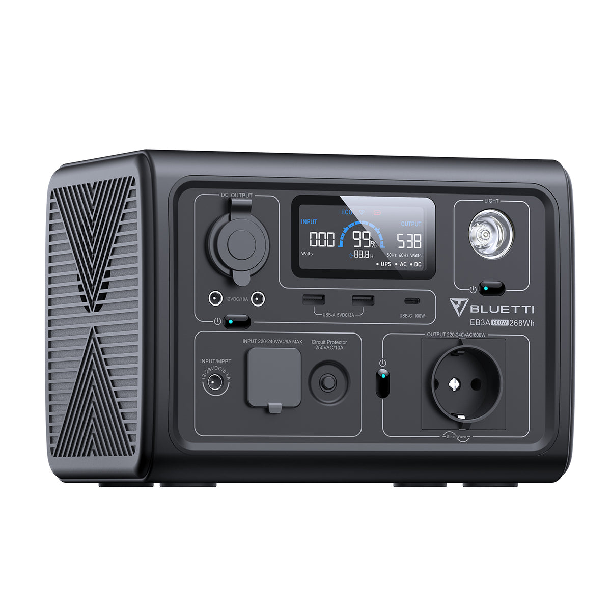 BLUETTI EB3A 휴대용 파워뱅크| 600W 268Wh
